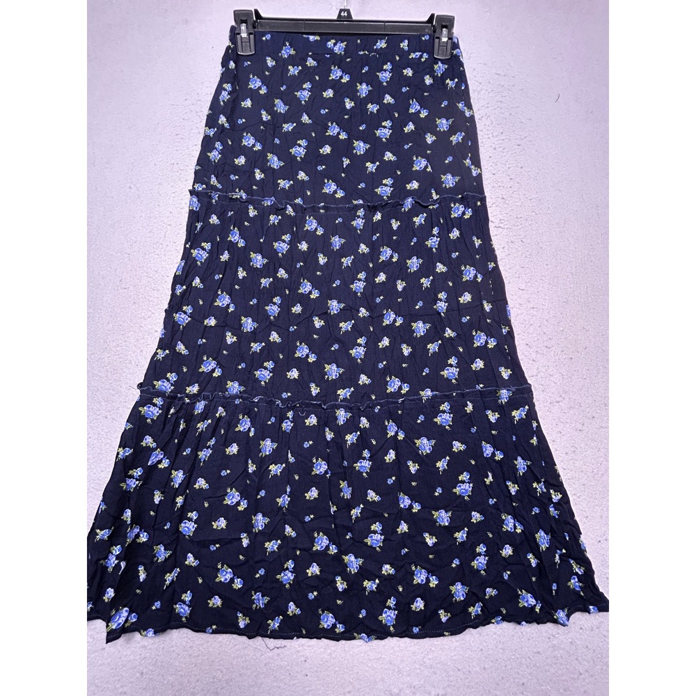 Love Tree Skirt Floral Navy Blue Small Womens